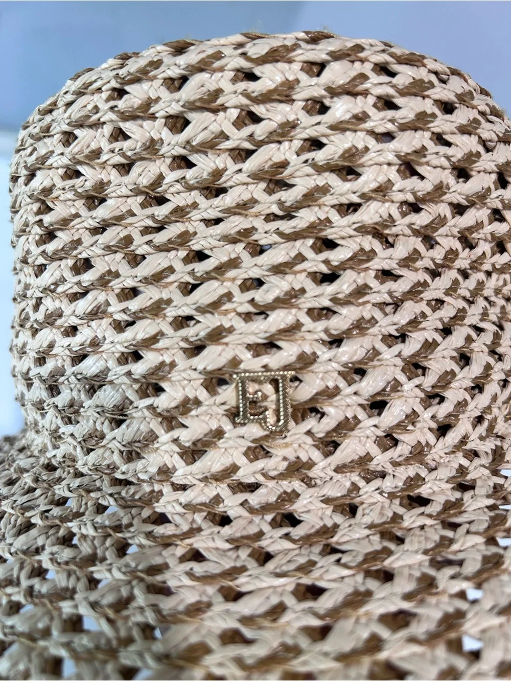 Eric Javits Women's Valeria Bucket Hat Wide Brim Straw Bucket Hat - Natural - Picture 8 of 16